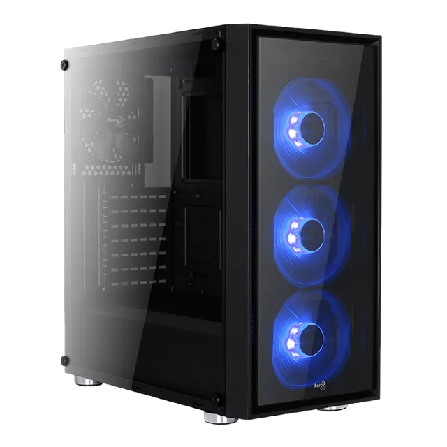 AeroCool Quartz Blue boîtier PC moyen tour double verre