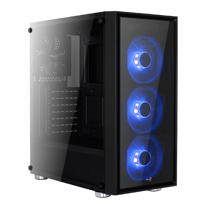AeroCool Quartz Blue boîtier PC moyen tour double verre