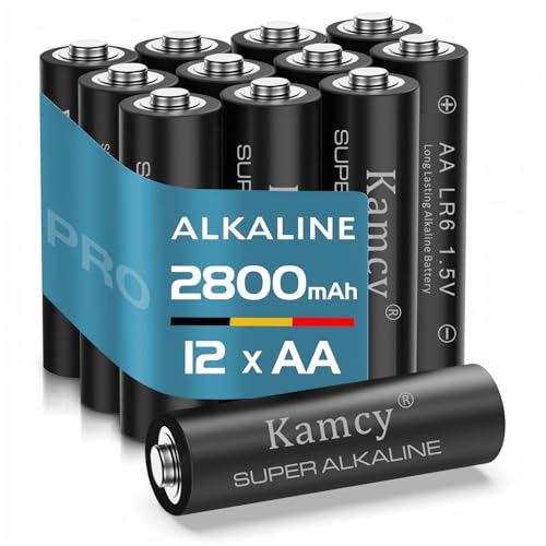 KAMCY LR6 piles AA alcalines lot de 12 1,5V longue durée