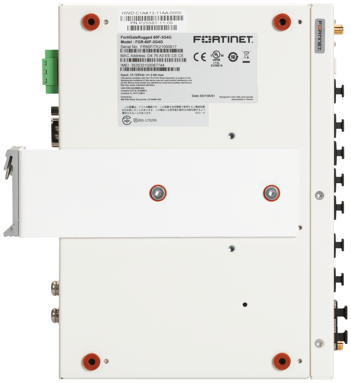 RACKMOUNT.it Fortinet Standard RM-FR-W1 kit rack 19 FGR-60F 3G4G