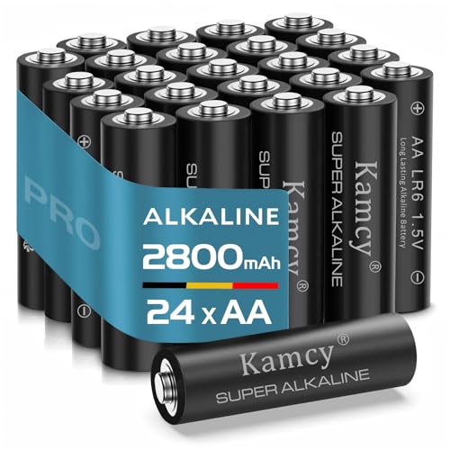 KAMCY LR6 piles AA alcalines lot de 24 1,5V longue durée