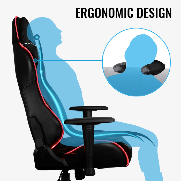AeroCool AC220 Air RGB chaise gaming LED cuir