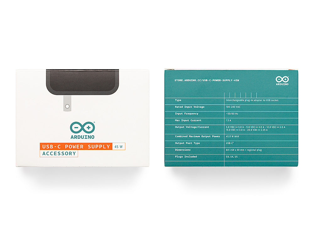 Arduino USB-C Alimentation 45W multi-prise EU/UK/US