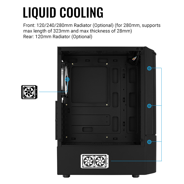 AeroCool Quantum Mesh boîtier PC moyen tour mesh noir