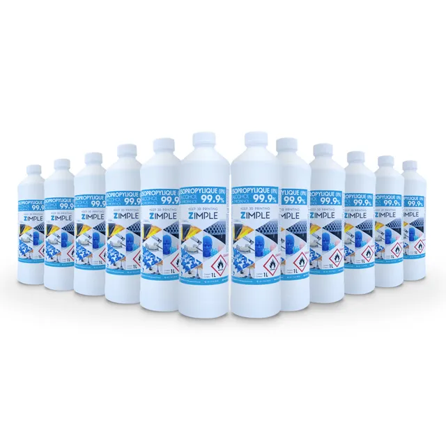 Zimple Entretien alcool isopropylique 12x1L 99,9% nettoyant résine
