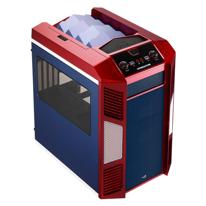 AeroCool Xpredator Cube boîtier PC cube rouge bleu