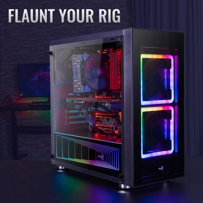 AeroCool Tor boîtier PC moyen tour verre trempé RGB