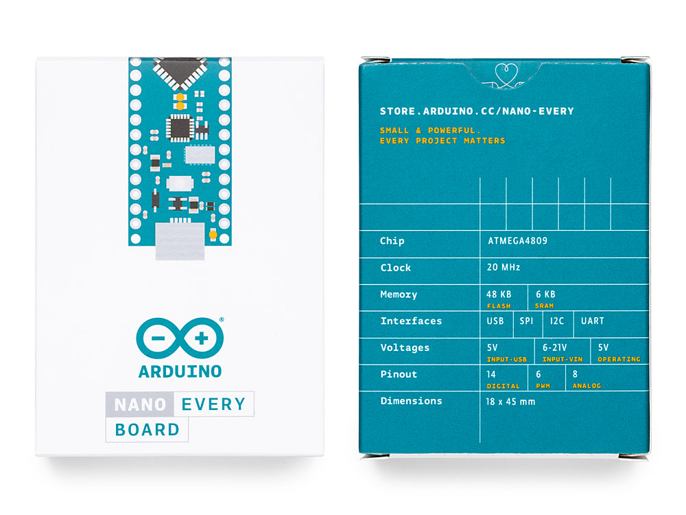 Arduino Nano Every carte microcontrôleur ATmega4809 5V