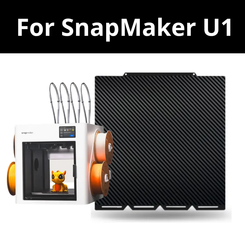 Zimple Plateau PET/PEO Snapmaker U1 effet carbone smooth