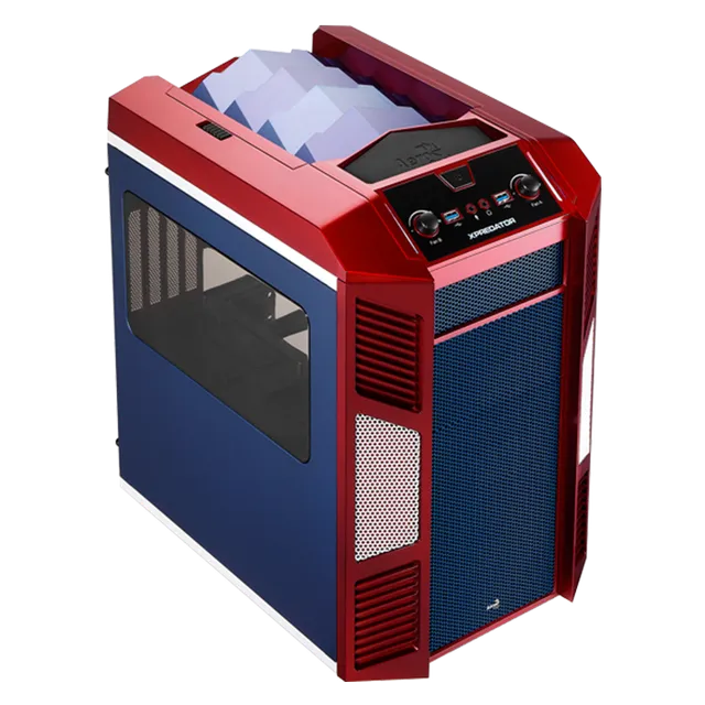 AeroCool Xpredator Cube boîtier PC cube rouge bleu
