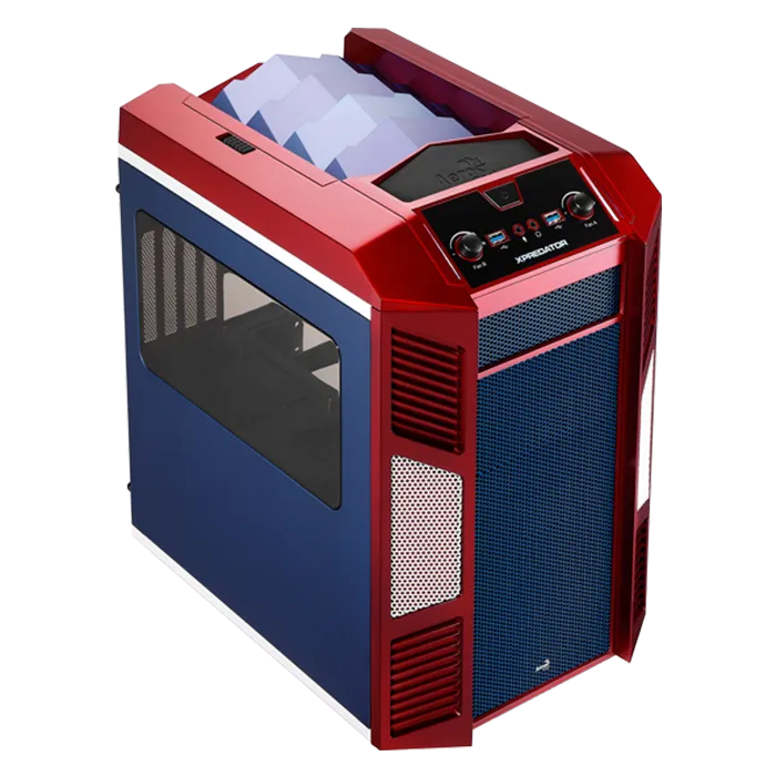 AeroCool Xpredator Cube boîtier PC cube rouge bleu