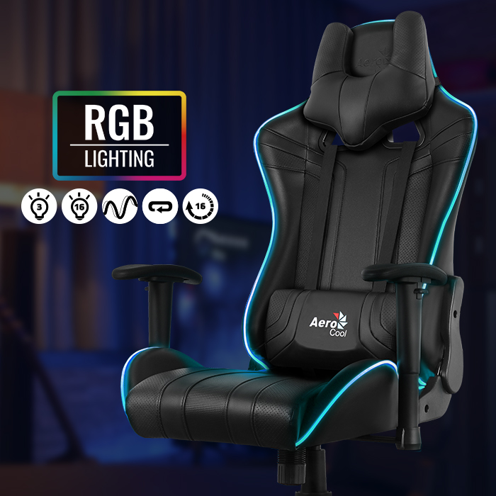 AeroCool AC120 AIR RGB chaise gamer LED cuir synthétique