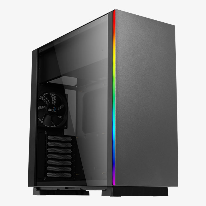 AeroCool Glo boîtier PC moyen tour RGB vitre trempée